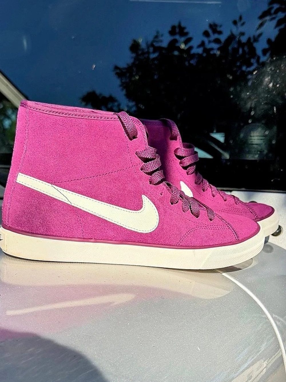 Nike Primo Court Women's Suede Mid-Top Sneakers, 630656 515 Mulberry Size 9